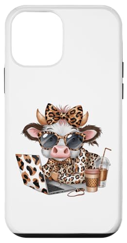Work from Home Kuh Kaffee Tier Druck Leopard Laptop Damen Hülle für iPhone 12 mini Work from Home Kuh Kaffee Tier Druck Leopard Laptop Damen Hülle für iPhone 12 mini von Cow Tees NYC