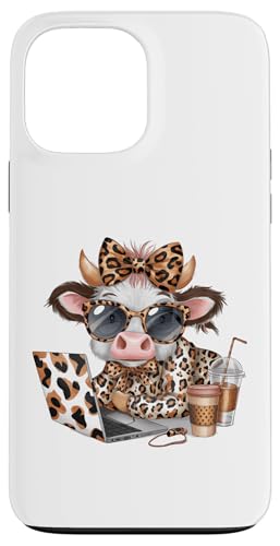 Work from Home Kuh Kaffee Tier Druck Leopard Laptop Damen Hülle für iPhone 13 Pro Max Work from Home Kuh Kaffee Tier Druck Leopard Laptop Damen Hülle für iPhone 13 Pro Max von Cow Tees NYC