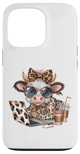 Work from Home Kuh Kaffee Tier Druck Leopard Laptop Damen Hülle für iPhone 13 Pro Work from Home Kuh Kaffee Tier Druck Leopard Laptop Damen Hülle für iPhone 13 Pro von Cow Tees NYC