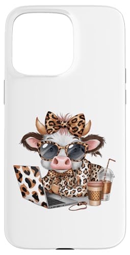 Work from Home Kuh Kaffee Tier Druck Leopard Laptop Damen Hülle für iPhone 15 Pro Max Work from Home Kuh Kaffee Tier Druck Leopard Laptop Damen Hülle für iPhone 15 Pro Max von Cow Tees NYC