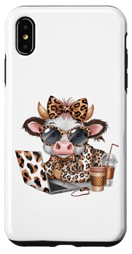 Work from Home Kuh Kaffee Tier Druck Leopard Laptop Damen Hülle für iPhone XS Max Work from Home Kuh Kaffee Tier Druck Leopard Laptop Damen Hülle für iPhone XS Max von Cow Tees NYC