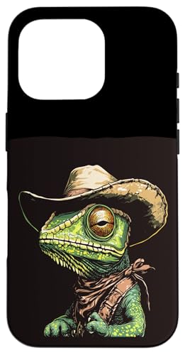 Chamäleon Outlaw mit coolem Hut für Rodeo und Eidechsen Fans Hülle für iPhone 16 Pro Chamäleon Outlaw mit coolem Hut für Rodeo und Eidechsen Fans Hülle für iPhone 16 Pro von Cowboy Chameleon