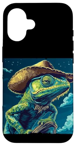Coole Chamäleon Patrol bei Nacht für Reptilien und Eidechsen Fans Hülle für iPhone 16 Coole Chamäleon Patrol bei Nacht für Reptilien und Eidechsen Fans Hülle für iPhone 16 von Cowboy Chameleon