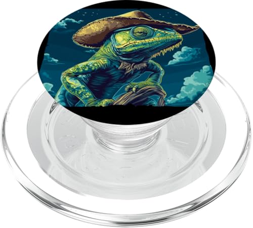 Coole Chamäleon Patrol bei Nacht für Reptilien und Eidechsen Fans PopSockets PopGrip für MagSafe Coole Chamäleon Patrol bei Nacht für Reptilien und Eidechsen Fans PopSockets PopGrip für MagSafe von Cowboy Chameleon