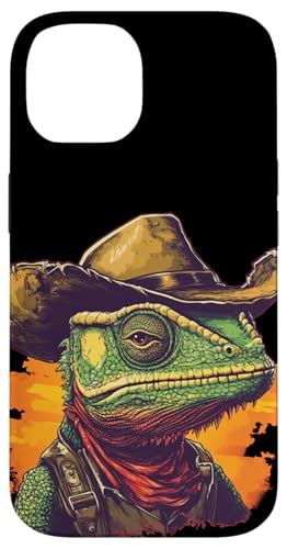 Cowboyhut Chamäleon Owning the Day für Jungen und Mädchen Hülle für iPhone 14 von Cowboy Chameleon