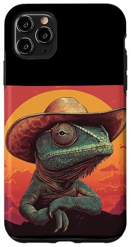 Fertig zum Lasso mit diesem Cowboy-Echsen- und Sonnenuntergang-Outfit Hülle für iPhone 11 Pro Max Fertig zum Lasso mit diesem Cowboy-Echsen- und Sonnenuntergang-Outfit Hülle für iPhone 11 Pro Max von Cowboy Chameleon