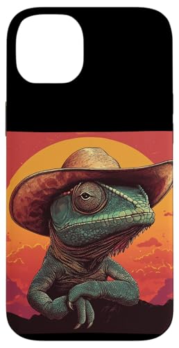 Fertig zum Lasso mit diesem Cowboy-Echsen- und Sonnenuntergang-Outfit Hülle für iPhone 14 Plus Fertig zum Lasso mit diesem Cowboy-Echsen- und Sonnenuntergang-Outfit Hülle für iPhone 14 Plus von Cowboy Chameleon