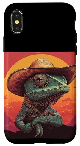 Fertig zum Lasso mit diesem Cowboy-Echsen- und Sonnenuntergang-Outfit Hülle für iPhone X/XS Fertig zum Lasso mit diesem Cowboy-Echsen- und Sonnenuntergang-Outfit Hülle für iPhone X/XS von Cowboy Chameleon