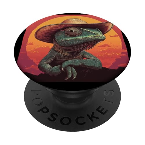 Fertig zum Lasso mit diesem Cowboy-Echsen- und Sonnenuntergang-Outfit PopSockets Klebender PopGrip Fertig zum Lasso mit diesem Cowboy-Echsen- und Sonnenuntergang-Outfit PopSockets Klebender PopGrip von Cowboy Chameleon