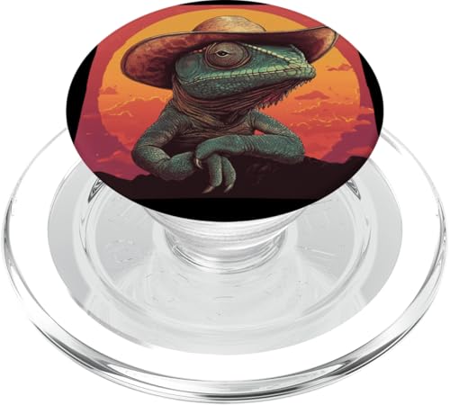 Fertig zum Lasso mit diesem Cowboy-Echsen- und Sonnenuntergang-Outfit PopSockets PopGrip für MagSafe Fertig zum Lasso mit diesem Cowboy-Echsen- und Sonnenuntergang-Outfit PopSockets PopGrip für MagSafe von Cowboy Chameleon