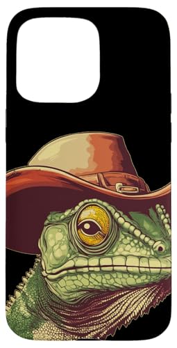 Hübsches Chamäleon im Cowboy-Kostüm für Erwachsene und Kinder Hülle für iPhone 15 Pro Max Hübsches Chamäleon im Cowboy-Kostüm für Erwachsene und Kinder Hülle für iPhone 15 Pro Max von Cowboy Chameleon
