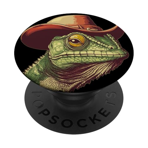 Hübsches Chamäleon im Cowboy-Kostüm für Erwachsene und Kinder PopSockets Klebender PopGrip Hübsches Chamäleon im Cowboy-Kostüm für Erwachsene und Kinder PopSockets Klebender PopGrip von Cowboy Chameleon