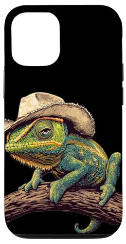 Hübsches Chamäleon mit Sporen und Stil Kostüm Hülle für iPhone 12/12 Pro Hübsches Chamäleon mit Sporen und Stil Kostüm Hülle für iPhone 12/12 Pro von Cowboy Chameleon