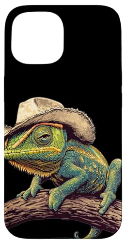Hübsches Chamäleon mit Sporen und Stil Kostüm Hülle für iPhone 15 Hübsches Chamäleon mit Sporen und Stil Kostüm Hülle für iPhone 15 von Cowboy Chameleon