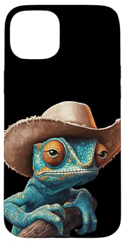 Junges Chamäleon-Reptil mit lustigem Cowboyhut Kostüm Hülle für iPhone 15 Plus Junges Chamäleon-Reptil mit lustigem Cowboyhut Kostüm Hülle für iPhone 15 Plus von Cowboy Chameleon
