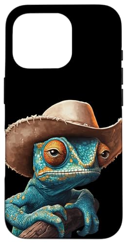 Junges Chamäleon-Reptil mit lustigem Cowboyhut Kostüm Hülle für iPhone 16 Pro Junges Chamäleon-Reptil mit lustigem Cowboyhut Kostüm Hülle für iPhone 16 Pro von Cowboy Chameleon