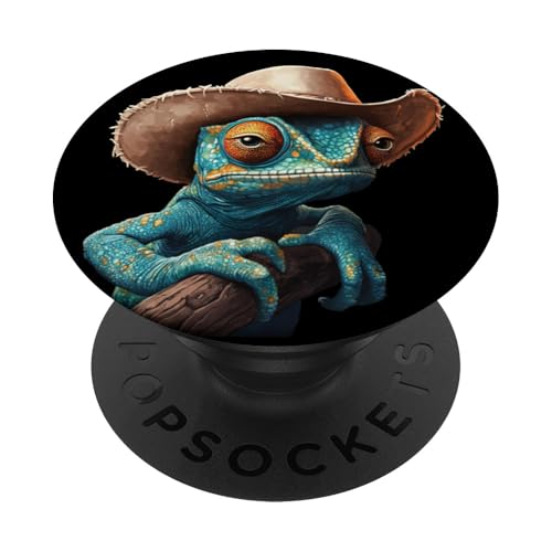 Junges Chamäleon-Reptil mit lustigem Cowboyhut Kostüm PopSockets Klebender PopGrip Junges Chamäleon-Reptil mit lustigem Cowboyhut Kostüm PopSockets Klebender PopGrip von Cowboy Chameleon