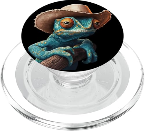 Junges Chamäleon-Reptil mit lustigem Cowboyhut Kostüm PopSockets PopGrip für MagSafe Junges Chamäleon-Reptil mit lustigem Cowboyhut Kostüm PopSockets PopGrip für MagSafe von Cowboy Chameleon