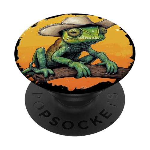 Lustiges, lebendiges Cowboy-Chamäleon auf Patrol PopSockets Klebender PopGrip Lustiges, lebendiges Cowboy-Chamäleon auf Patrol PopSockets Klebender PopGrip von Cowboy Chameleon