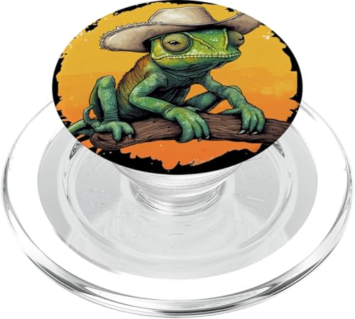 Lustiges, lebendiges Cowboy-Chamäleon auf Patrol PopSockets PopGrip für MagSafe Lustiges, lebendiges Cowboy-Chamäleon auf Patrol PopSockets PopGrip für MagSafe von Cowboy Chameleon