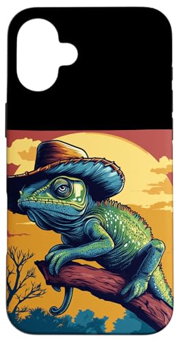 Lustiges Chamäleon Rocking a Cowboy Look Hülle für iPhone 16 Plus Lustiges Chamäleon Rocking a Cowboy Look Hülle für iPhone 16 Plus von Cowboy Chameleon
