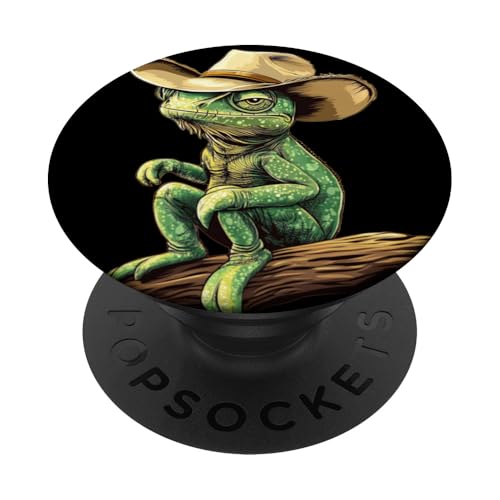 Lustiges sitzendes Reptilien-Chamäleon-Kostüm für Eidechsenliebhaber PopSockets Klebender PopGrip Lustiges sitzendes Reptilien-Chamäleon-Kostüm für Eidechsenliebhaber PopSockets Klebender PopGrip von Cowboy Chameleon