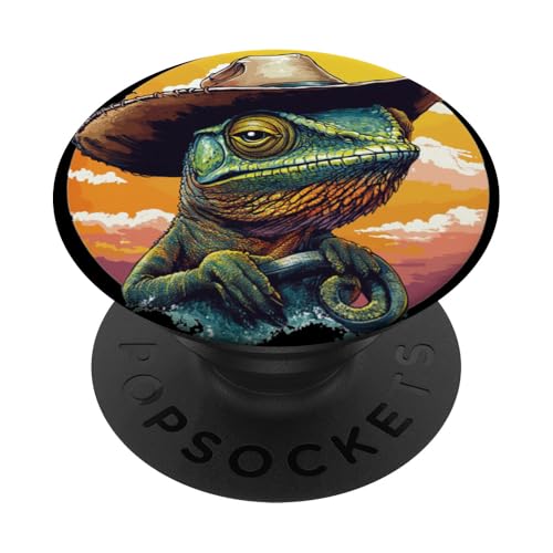 Satteln Sie sich mit diesem Cowboy-Chamäleon für Reptilienliebhaber PopSockets Klebender PopGrip Satteln Sie sich mit diesem Cowboy-Chamäleon für Reptilienliebhaber PopSockets Klebender PopGrip von Cowboy Chameleon