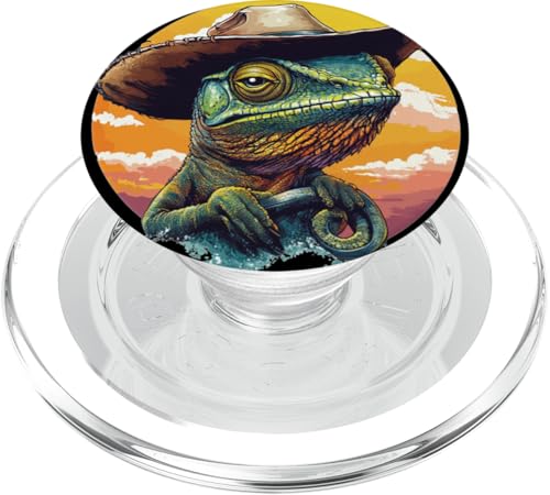 Satteln Sie sich mit diesem Cowboy-Chamäleon für Reptilienliebhaber PopSockets PopGrip für MagSafe Satteln Sie sich mit diesem Cowboy-Chamäleon für Reptilienliebhaber PopSockets PopGrip für MagSafe von Cowboy Chameleon