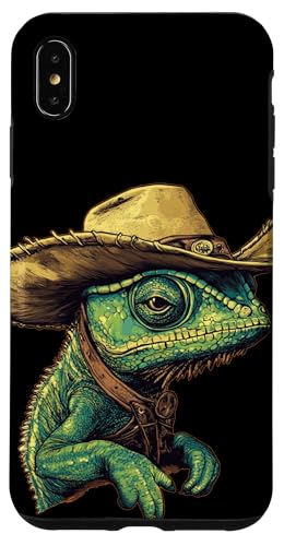 Western Trails mit lustigem Chamäleon-Outfit Hülle für iPhone XS Max Western Trails mit lustigem Chamäleon-Outfit Hülle für iPhone XS Max von Cowboy Chameleon