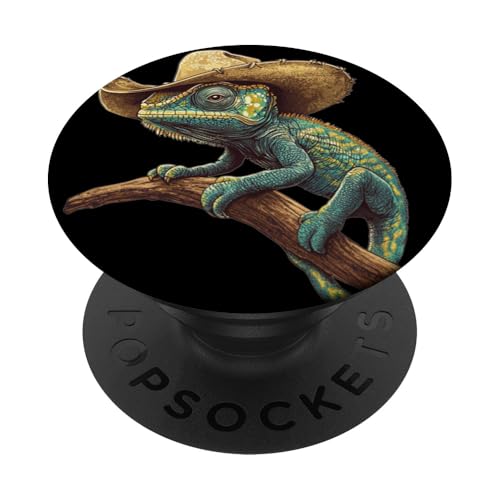 Wild West Fun mit Chamäleonstern für Reptilienliebhaber PopSockets Klebender PopGrip Wild West Fun mit Chamäleonstern für Reptilienliebhaber PopSockets Klebender PopGrip von Cowboy Chameleon