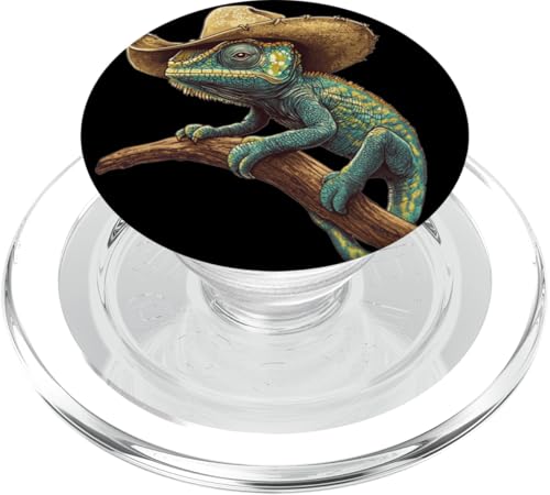 Wild West Fun mit Chamäleonstern für Reptilienliebhaber PopSockets PopGrip für MagSafe Wild West Fun mit Chamäleonstern für Reptilienliebhaber PopSockets PopGrip für MagSafe von Cowboy Chameleon