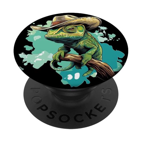 Yeehaw Vibes mit einem Cowboy-Chamäleon-Kostüm PopSockets Klebender PopGrip Yeehaw Vibes mit einem Cowboy-Chamäleon-Kostüm PopSockets Klebender PopGrip von Cowboy Chameleon