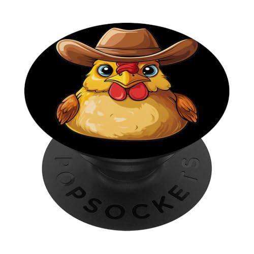 Cooles Bauernhof-Huhn mit Cowboyhut für Rodeo-Liebhaber PopSockets Klebender PopGrip Cooles Bauernhof-Huhn mit Cowboyhut für Rodeo-Liebhaber PopSockets Klebender PopGrip von Cowboy Chicken