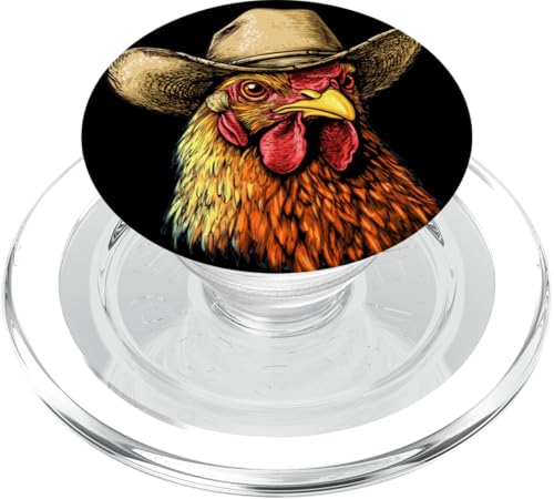 Cooles Hühnergesicht mit Cowboyhut für Jungen und Mädchen PopSockets PopGrip für MagSafe Cooles Hühnergesicht mit Cowboyhut für Jungen und Mädchen PopSockets PopGrip für MagSafe von Cowboy Chicken