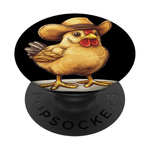 Cooles Huhn mit Cowboyhut für Hahn- und Cowboy-Liebhaber PopSockets Klebender PopGrip Cooles Huhn mit Cowboyhut für Hahn- und Cowboy-Liebhaber PopSockets Klebender PopGrip von Cowboy Chicken