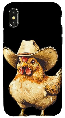 Happy Chicken im Cowboy Look für Mann und Frau Hülle für iPhone X/XS Happy Chicken im Cowboy Look für Mann und Frau Hülle für iPhone X/XS von Cowboy Chicken