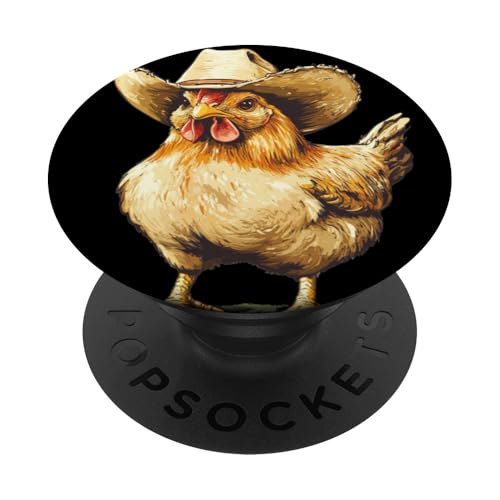 Happy Chicken im Cowboy Look für Mann und Frau PopSockets Klebender PopGrip Happy Chicken im Cowboy Look für Mann und Frau PopSockets Klebender PopGrip von Cowboy Chicken