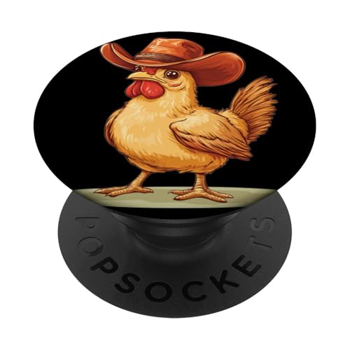 Hübsches Hühner-Kostüm für Cowboy- und Bauernhofliebhaber PopSockets Klebender PopGrip von Cowboy Chicken