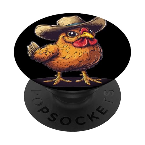 Lustiges Bauernhof-Huhn-Outfit für Rodeo- und Ranch-Liebhaber PopSockets Klebender PopGrip Lustiges Bauernhof-Huhn-Outfit für Rodeo- und Ranch-Liebhaber PopSockets Klebender PopGrip von Cowboy Chicken
