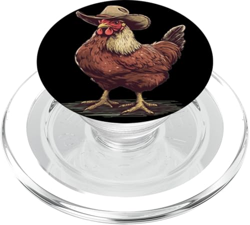 Schönes Huhn mit Hut für Rodeo- und Ranch-Liebhaber PopSockets PopGrip für MagSafe Schönes Huhn mit Hut für Rodeo- und Ranch-Liebhaber PopSockets PopGrip für MagSafe von Cowboy Chicken