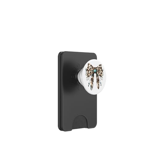 Cowboy Kokette Schleife Leopard Print Feder Südwesten Frauen PopSockets PopWallet für MagSafe Cowboy Kokette Schleife Leopard Print Feder Südwesten Frauen PopSockets PopWallet für MagSafe von Cowgirl Tees Texas