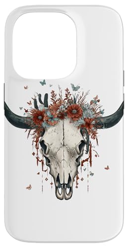 Cowbull Cowboy aus Western-Texas im Boho-Stil mit Totenkopf Hülle für iPhone 14 Pro Cowbull Cowboy aus Western-Texas im Boho-Stil mit Totenkopf Hülle für iPhone 14 Pro von Cowgirl Tees Texas