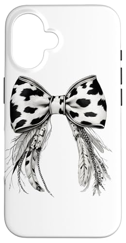Cowgirl Kokette Schleife Feder Südwestlicher Kuh Druck Frauen Hülle für iPhone 16 Cowgirl Kokette Schleife Feder Südwestlicher Kuh Druck Frauen Hülle für iPhone 16 von Cowgirl Tees Texas