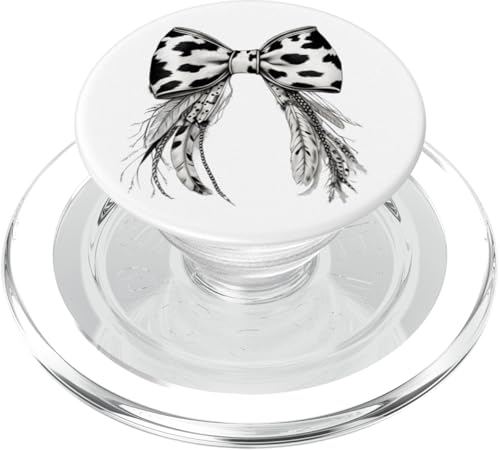 Cowgirl Kokette Schleife Feder Südwestlicher Kuh Druck Frauen PopSockets PopGrip für MagSafe von Cowgirl Tees Texas