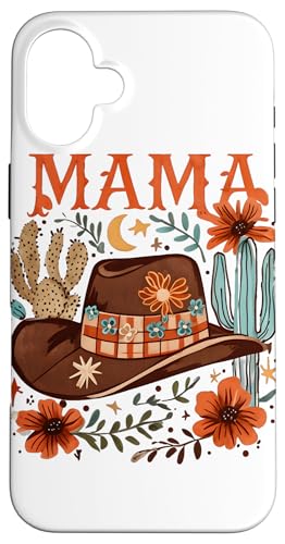 Cowgirl Mama Cowboyhut Kaktus Boho Retro Floral Mama Cowboy Hülle für iPhone 16 Plus von Cowgirl Tees Texas