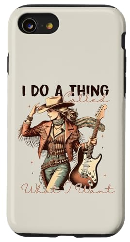 Do What I Want Cowgirl Retro Westerngitarre Rodeo Girl Women Hülle für iPhone SE (2020) / 7 / 8 von Cowgirl Tees Texas