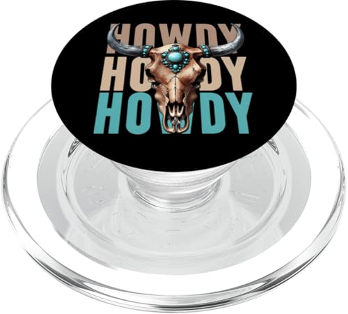 Howdy Bull Cow Steer Southwestern Turquoise Cowgirl Damen PopSockets PopGrip für MagSafe Howdy Bull Cow Steer Southwestern Turquoise Cowgirl Damen PopSockets PopGrip für MagSafe von Cowgirl Tees Texas