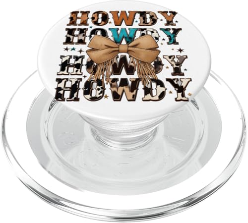 Howdy Coquette Bow Mama Cowgirl Cowboy mit Westernkuhmuster PopSockets PopGrip für MagSafe Howdy Coquette Bow Mama Cowgirl Cowboy mit Westernkuhmuster PopSockets PopGrip für MagSafe von Cowgirl Tees Texas