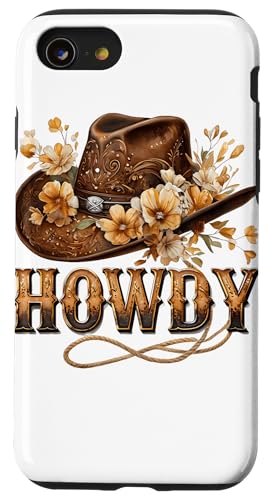 Howdy Cowgirl Hut Floral Boho Western Braun Cowboy Damen Hülle für iPhone SE (2020) / 7 / 8 von Cowgirl Tees Texas