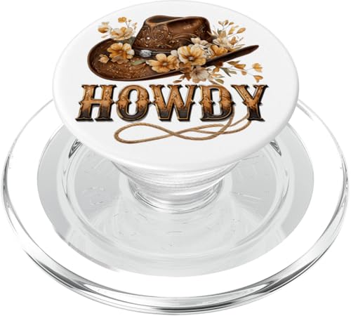 Howdy Cowgirl Hut Floral Boho Western Braun Cowboy Damen PopSockets PopGrip für MagSafe Howdy Cowgirl Hut Floral Boho Western Braun Cowboy Damen PopSockets PopGrip für MagSafe von Cowgirl Tees Texas